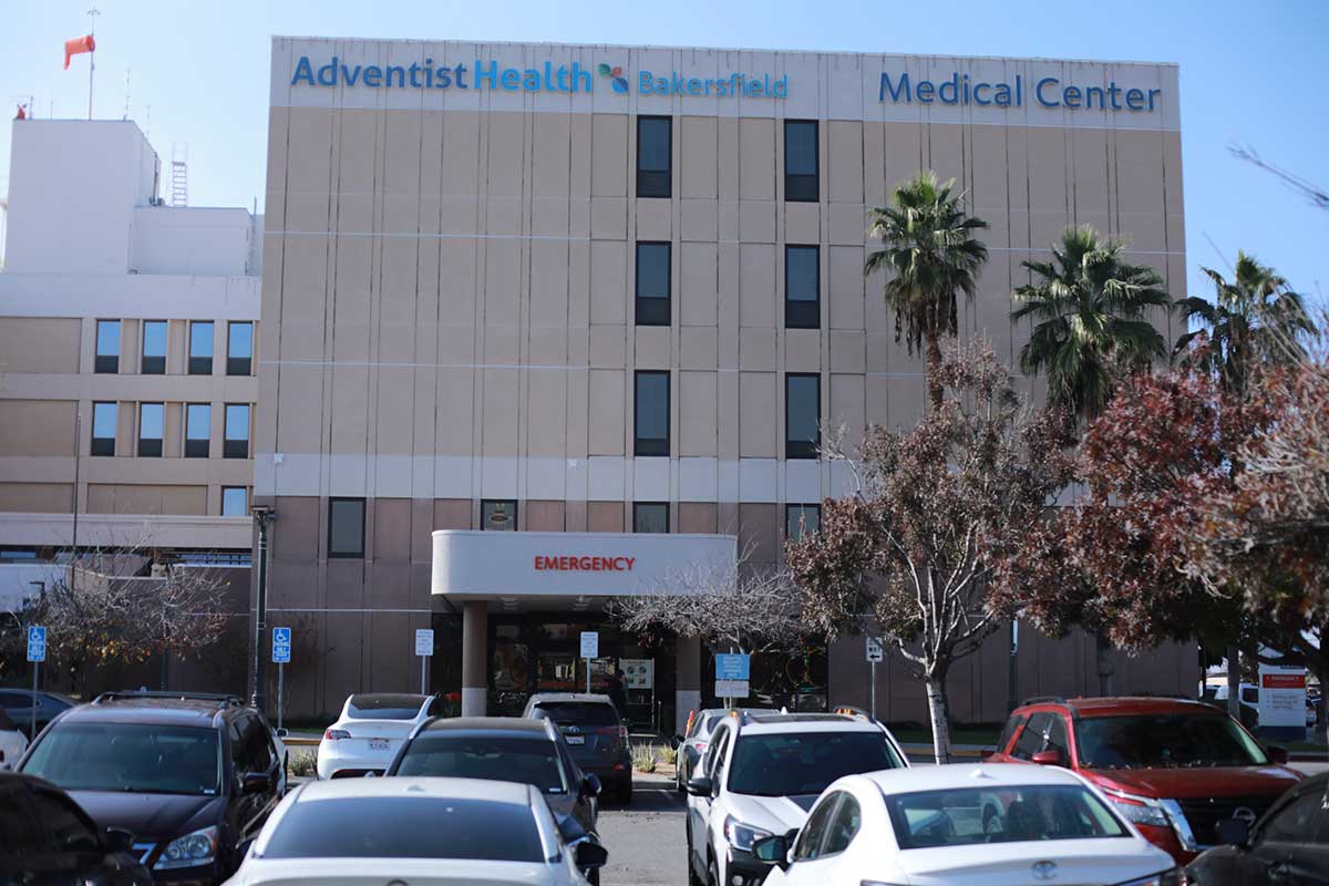 The Emergency Room entrance at Adventist Health Bakersfield.